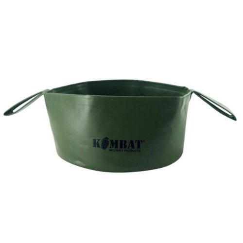 Collapsible Folding Water Bowl 4L TOUGH PVC RUBBER Camping Hiking Army Green