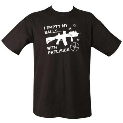 PAINTBALLING T-SHIRT I EMPTY MY BALLS WITH PRECISION MENS S-2XL 100% COTTON TOP