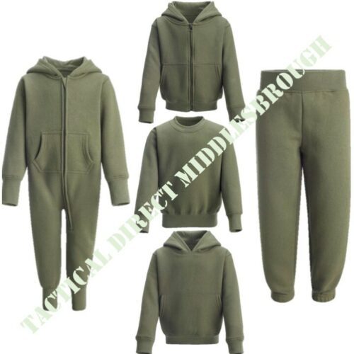 KIDS ARMY JOGGERS ONSIE1 ZIP HOODIE HOODY JUMPER BABY TODDLER BOYS KHAKI