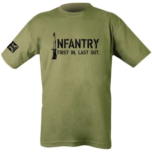 BRITISH ARMY INFANTRY T-SHIRT MENS S-2XL FIRST IN LAST OUT UNION JACK YORKSHIRE