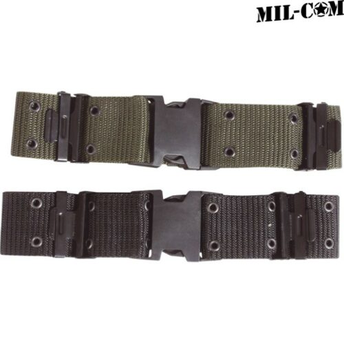 MIL-COM QUICK RELEASE PISTOL BELT ARMY WEBBING STYLE NYLON BLACK OLIVE GREEN