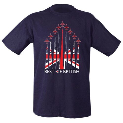 ARMY T-SHIRT BEST OF BRITISH MENS S-2XL 100% COTTON RAF UNION JACK RED ARROW AIR