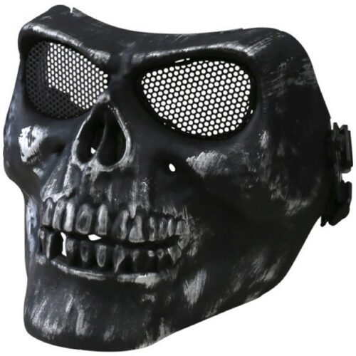 HALF FACE SKULL MASK HARD SHELL PROTECTIVE SHIELD AIRSOFT PAINTBALLING HALLOWEEN