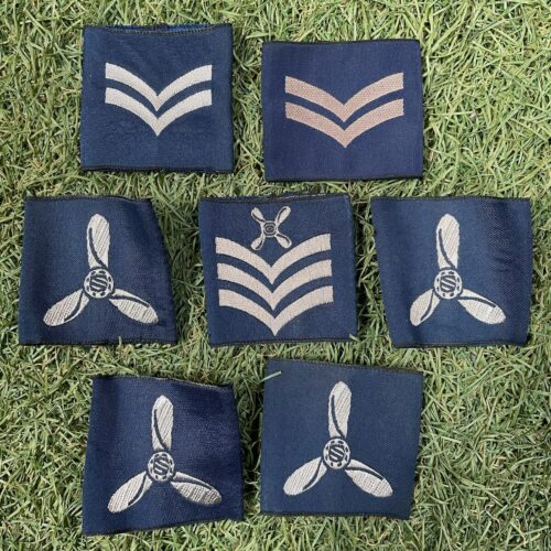 BRITISH RAF ISSUED RANK SLIDES Military Surplus COLLECTORS SET x7 (B7)