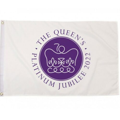 QUEENS PLATINUM JUBILEE WHITE FLAG 5ft x 3ft PATRIOTIC BRITISH COLLECTABLE