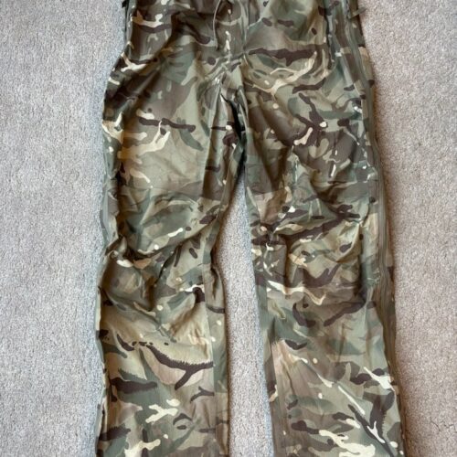 British Army Waterproof Lightweight Over Trousers MEDIUM MVP Goretex MTP Camo 2D