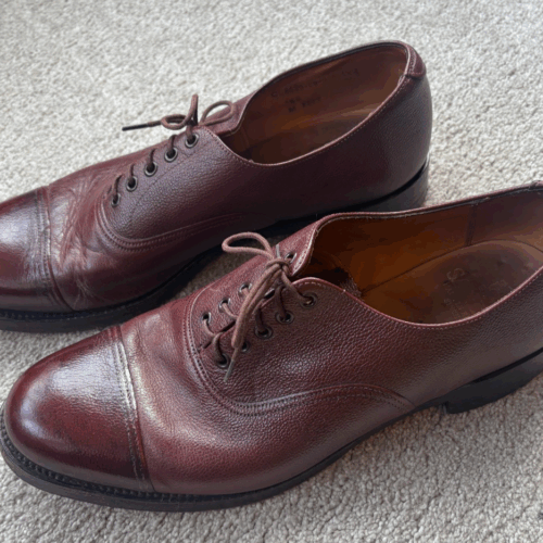 British Army Brown Leather Officers Parade Service Shoes Size 11M Issued Surplus