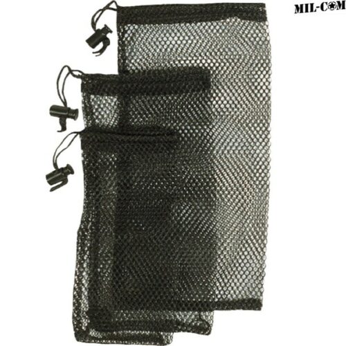 MIL-COM DITTY BAGS 3 PACK BLACK MESH STORAGE BAGS RUCKSACK TIDY TRAVEL ORGANISER