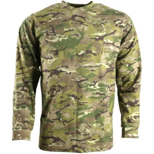 Mens Army Shirt Long Sleeve T-Shirt S-3XL MTP BTP Camouflage Combat Top Camo