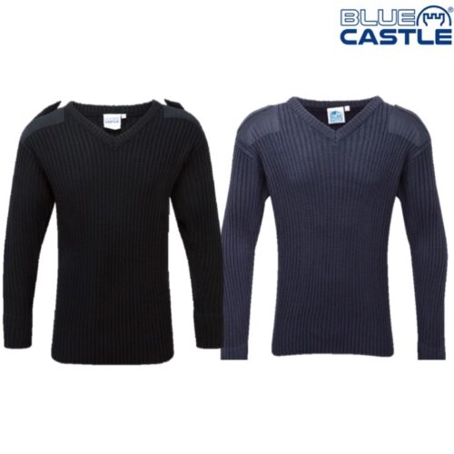 Blue Castle Army RAF Sea Cadet V-Neck Pullover Jumper Mens Military Security