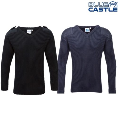 Blue Castle Army RAF Sea Cadet V-Neck Pullover Jumper Mens Military Security