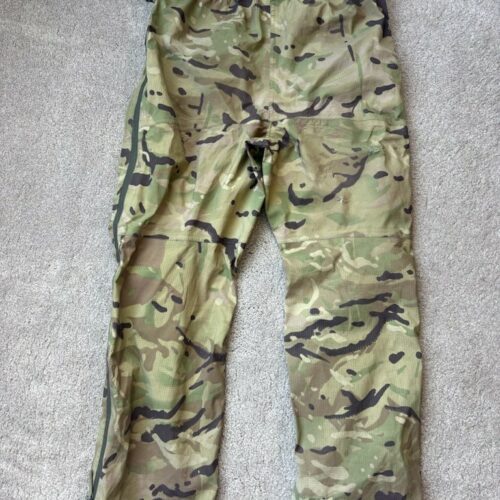 British Army Waterproof Lightweight Over Trousers MEDIUM MVP Goretex MTP Camo 1O