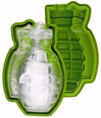2pk ARMY GRENADE ICE CUBE BOMB SHAPE MOULD X-LARGE SILICONE MENS BARWARE GIFT