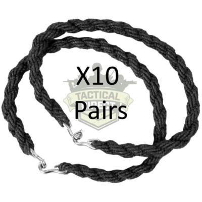 10 Pairs Army Trousers Twisters Twists Twisties Hiking Cadet Soldier SAS BLACK