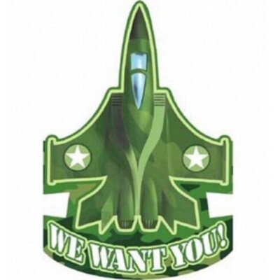 ARMY CAMOUFLAGE JET BIRTHDAY PARTY INVITATIONS 8pk BOYS RAF CAMO INVITE