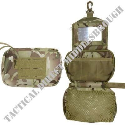 ELITE WASH KIT & MIRROR BRITISH ARMY FIELDCRAFT POUCH SHAVING HYGIENE MTP BTP