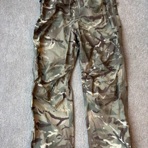 British Army Waterproof Lightweight Over Trousers MEDIUM MVP Goretex MTP Camo 2D