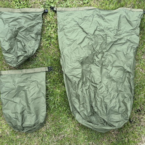 x3 Green Drysack bags Waterproof Rucksack Pouch Liner Bag (2D)