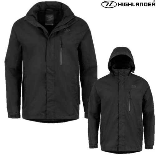 HIGHLANDER KERRERA WATERPROOF WINDPROOF JACKET MENS S-2XL HIKING RAIN COAT BLACK