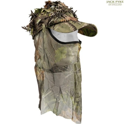 JACK PYKE LLCS 3D BASEBALL CAP with FACE VEIL MENS ENGLISH CAMO HUNTING HAT