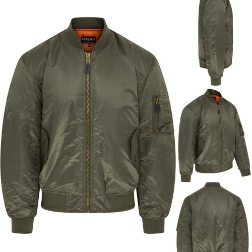Green MA1 BOMBER JACKET MENS S-3XL US MILITARY ARMY STYLE COAT BIKER FASHION