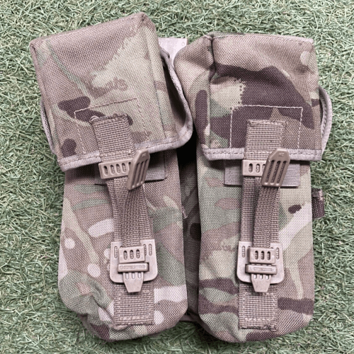 BRITISH ARMY IRR DOUBLE AMMO POUCH MTP Camouflage WEBBING Issued Surplus (B9)