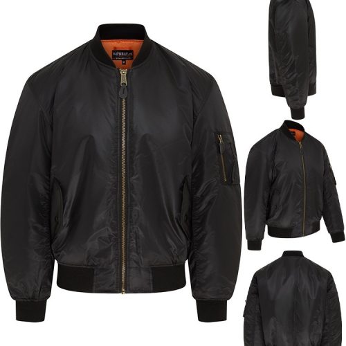 Black MA1 BOMBER JACKET MENS S-3XL US MILITARY ARMY STYLE COAT BIKER FASHION