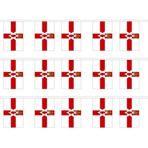 XL Northern Ireland BUNTING 18m Polyester N.I Hand of Ulster Football Decoration