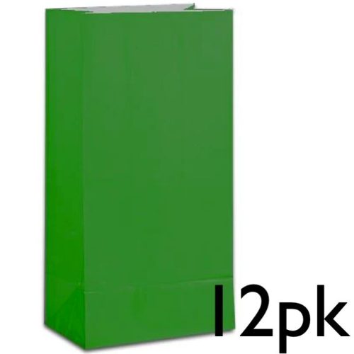 12pk Paper Party Bags Army Green Boys Military Theme Party Loot Cake Gift Bag
