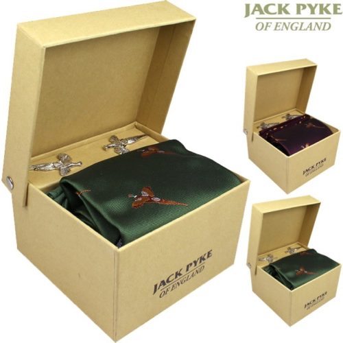 JACK PYKE PHEASANT TIE HANKY & CUFFLINKS GIFT SET MENS SUIT SHOOTING HUNTING