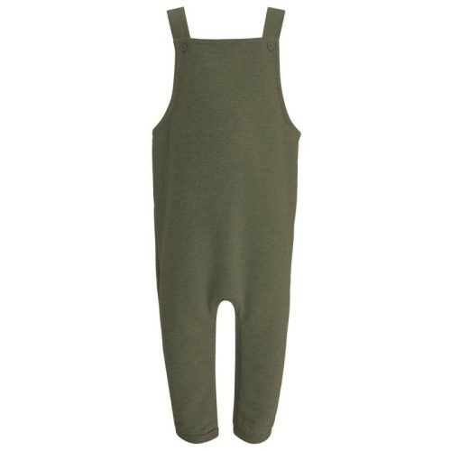 BOYS ARMY KHAKI GREEN FLEECE DUNGAREES Age 3-4 4-5 Years TODDLER KIDS