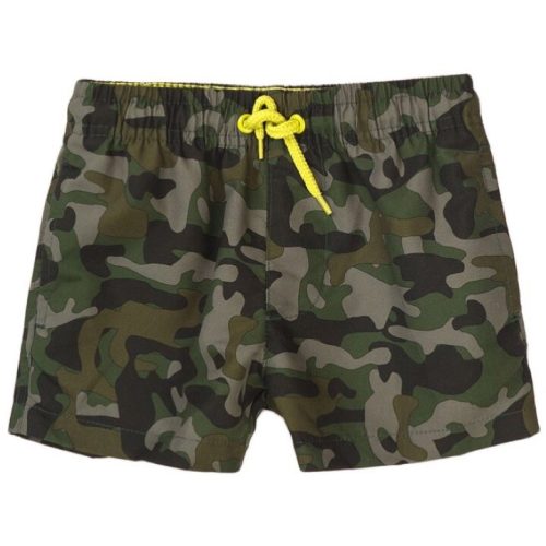 KIDS ARMY CAMOUFLAGE SWIM BOARD SHORTS 3-13 YEARS KHAKI BOYS GIRLS GREEN