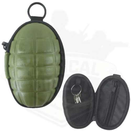 Army Green Grenade Wallet Pouch Key Holder Mens Kids Cadet Military Gift