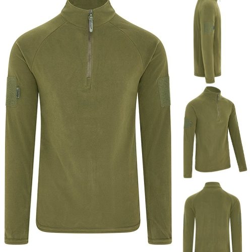 Alpha Mid-Layer Thermal Fleece 1/4 Zip Top MENS S-3XL ARMY UNDERSHIRT Green