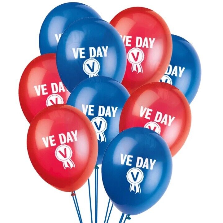 10pk Army VE DAY Latex Balloons 8th MAY Victory in Europe Party WW2 ...