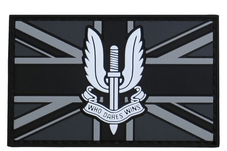 SAS 3D Rubber Patch Union Jack Who Dares Wins Morale Badge British Army ...