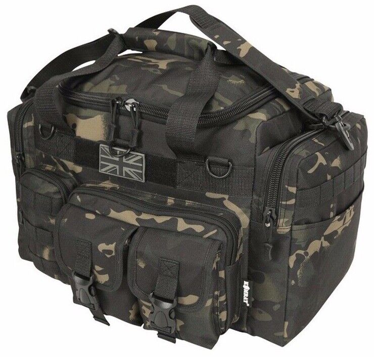 Variation-of-ARMY-CAMO-SAXON-HOLDALL-BAG-35-LITRE-WEEKEND-TRAVEL-CADET-BAG-MTP-BTP-BLACK-CAMO-225884299692-87af