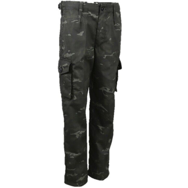 KIDS-ARMY-TROUSERS-AGE-3-13-RIPSTOP-BOYS-SOLDIER-FANCY-DRESS-SAS-BLACK-CAMO-225967594013-3