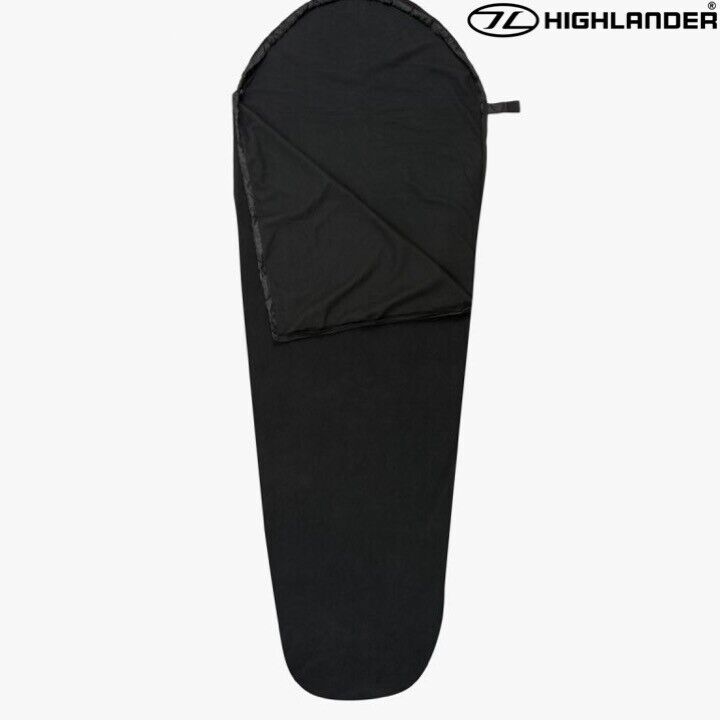 HIGHLANDER-SOFT-FLEECE-BLACK-MUMMY-SLEEPING-BAG-LINER-225-X-80-CAMPNG-325799731594-2