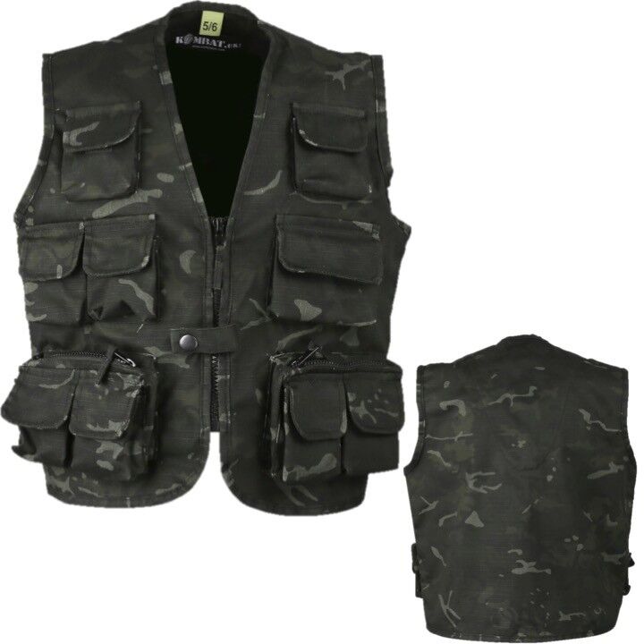 BOYS-ARMY-OUTFIT-KIDS-3-13-TROUSERS-T-SHIRT-HELMET-VEST-TAGS-PAINT-BLACK-CAMO-235200543995-4