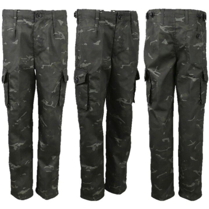 BOYS-ARMY-OUTFIT-KIDS-3-13-TROUSERS-T-SHIRT-HELMET-VEST-TAGS-PAINT-BLACK-CAMO-235200543995-5