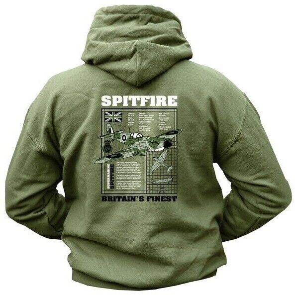 RAF-Spitfire-Hoodie-MENS-S-2XL-HOODY-VETERAN-Army-Military-Britains-Finest-225767963476-2