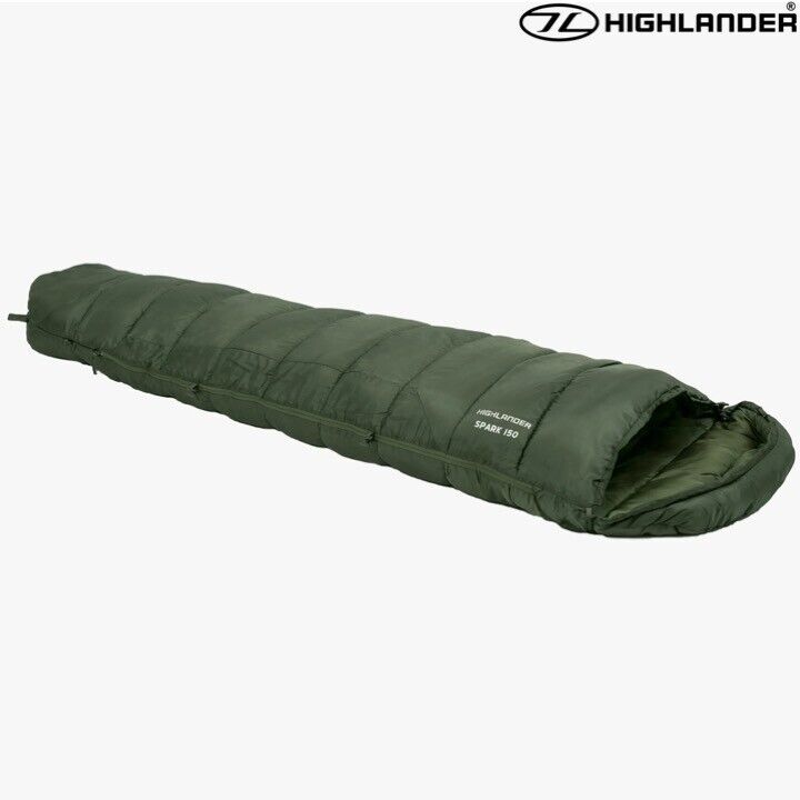 Highlander-Phoenix-Spark-150-SLEEPING-BAG-Lightweight-2-SEASON-CAMPNG-ARMY-GREEN-325745964957-10