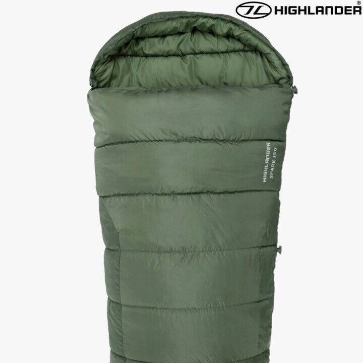 Highlander-Phoenix-Spark-150-SLEEPING-BAG-Lightweight-2-SEASON-CAMPNG-ARMY-GREEN-325745964957-2