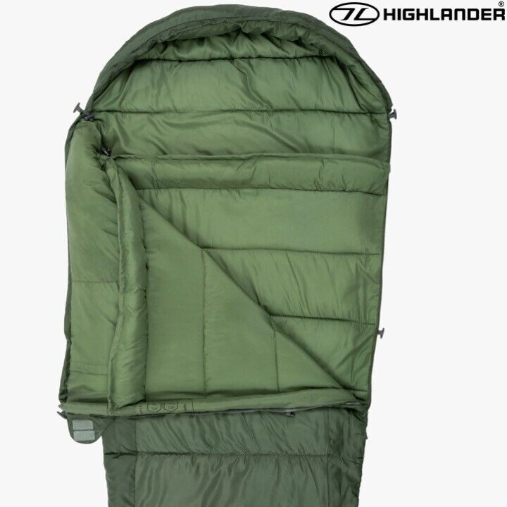 Highlander-Phoenix-Spark-150-SLEEPING-BAG-Lightweight-2-SEASON-CAMPNG-ARMY-GREEN-325745964957-3