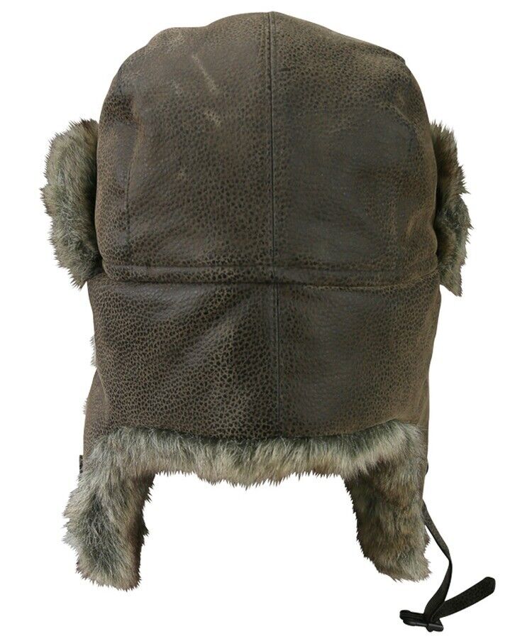 POLAR-AVIATORS-HAT-MENS-PU-LEATHER-FAUX-FUR-LINING-WINTER-TRAPPER-HEADWEAR-325969903879-3